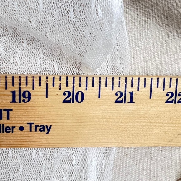 Sheer Lace Mesh Cardigan Shrug Womens One Size White 3/4 Sleeve Boho Coquette - Picture 5 of 15